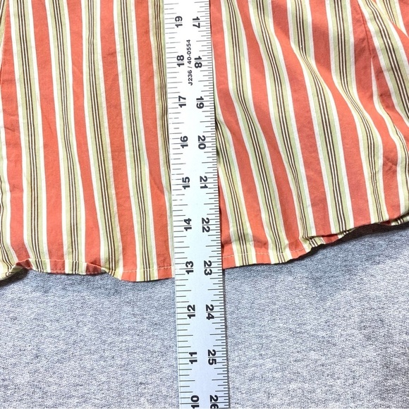 Ann Taylor Loft Blouse Women's 10 Salmon Striped Long Sleeve Button Down Career - Picture 12 of 12